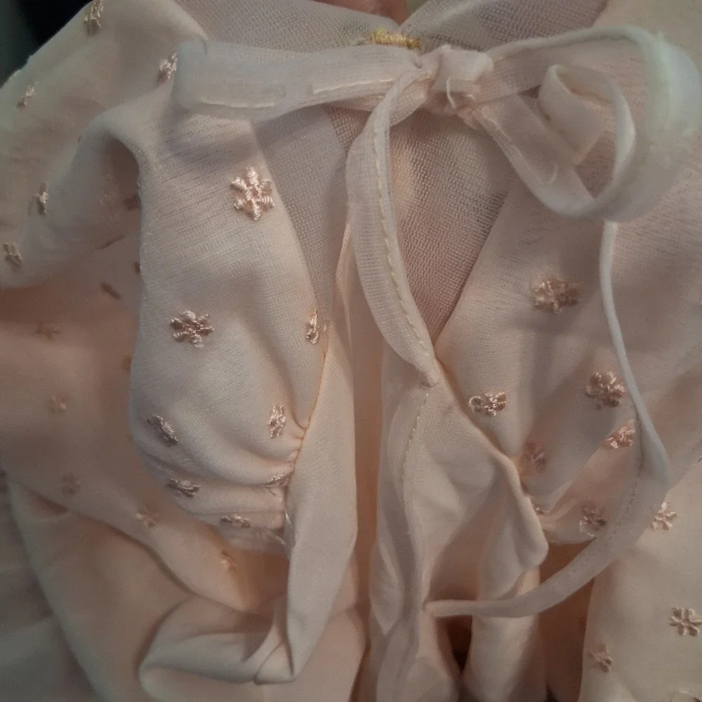 Vintage Silk‎ Peignoir Negligee Pink Nightgown VGVC STUNNING